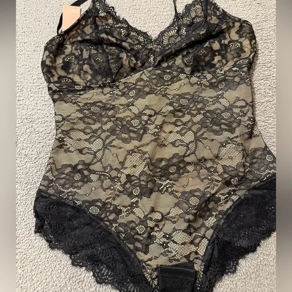 NWT Feelingirl Lace V Neck Full Bodysuit Black Size XXL - Picture 2 of 10